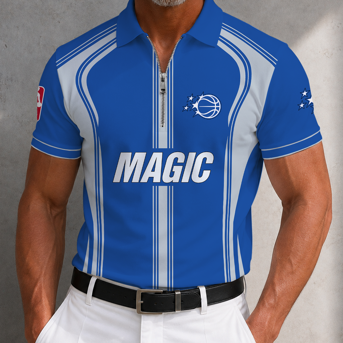 [HOT DEAL] NEW CUSTOMIZED NBA15 OMA ORLANDO MAGIC ZIP POLO SHIRT