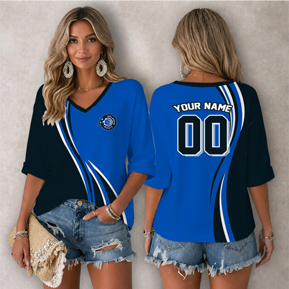 [HOT DEAL] NEW CUSTOMIZED NBA15 OMA ORLANDO MAGIC WOMEN'S HEART V-NECK LONG SLEEVE SHIRT