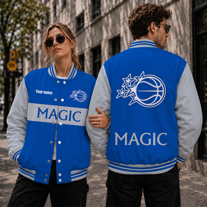 [HOT DEAL] NEW CUSTOMIZED NBA15 OMA ORLANDO MAGIC BASEBALL JACKET, SATIN VARSITY JACKET