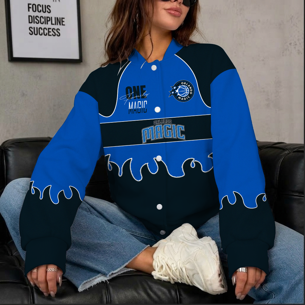 [HOT DEAL] NEW CUSTOMIZED NBA15 OMA ORLANDO MAGIC BASEBALL JACKET, SATIN VARSITY JACKET