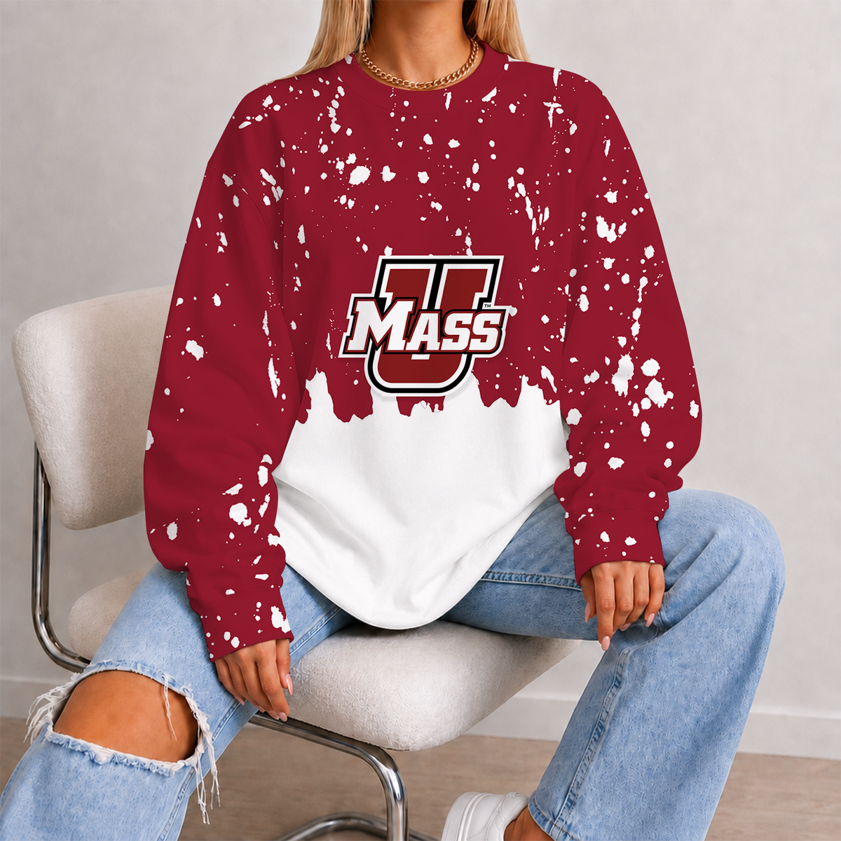 [FAN FAVORITE] NEW CUSTOMIZED NCAA CFH15 UMM UMASS MINUTEWOMEN UNISEX SWEATSHIRT