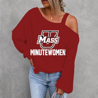 [FAN FAVORITE] NEW CUSTOMIZED NCAA CFH15 UMM UMASS MINUTEWOMEN DROP SHOULDER SWEATSHIRT