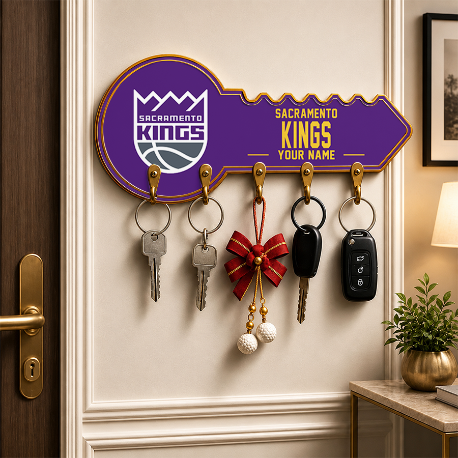 [HOT DEAL] NEW CUSTOMIZED NBA16 SKI SACRAMENTO KINGS WALL KEY HOLDER FOR HOME