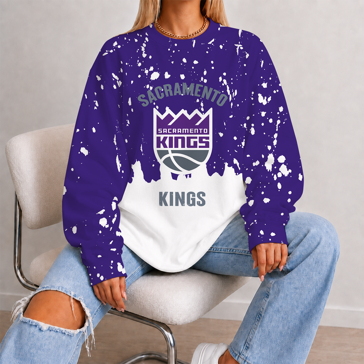 [HOT DEAL] NEW CUSTOMIZED NBA16 SKI SACRAMENTO KINGS UNISEX SWEATSHIRT