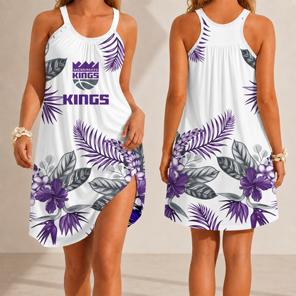 [HOT DEAL] NEW CUSTOMIZED NBA16 SKI SACRAMENTO KINGS CAMISOLE DRESS