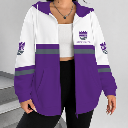 [HOT DEAL] NEW CUSTOMIZED NBA16 SKI SACRAMENTO KINGS ZIP HOODIE