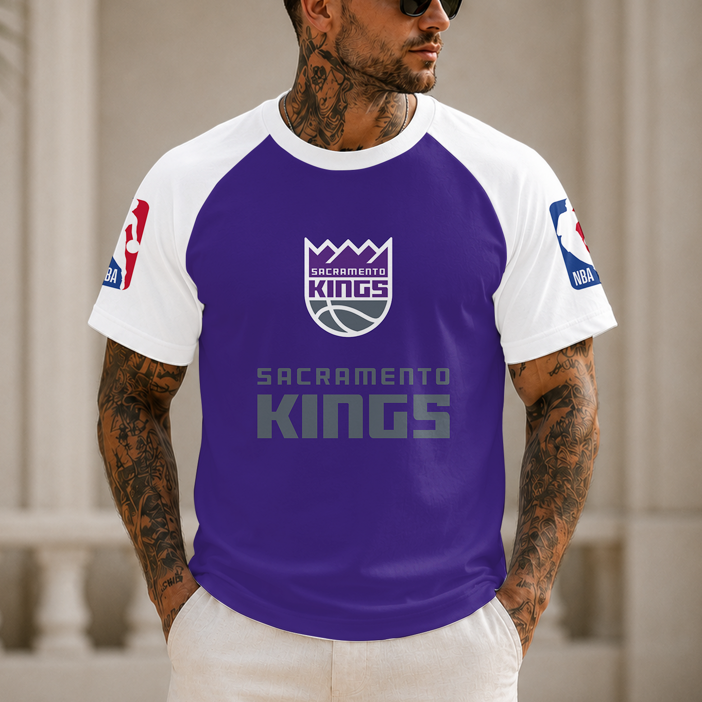 [HOT DEAL] NEW CUSTOMIZED NBA16 SKI SACRAMENTO KINGS RAGLAN TEE