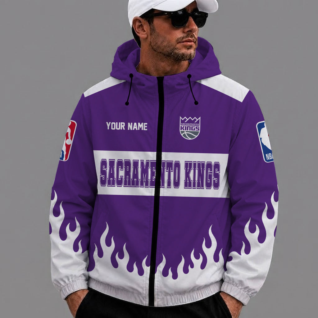 [HOT DEAL] NEW CUSTOMIZED NBA16 SKI SACRAMENTO KINGS WINDBREAKER JACKET