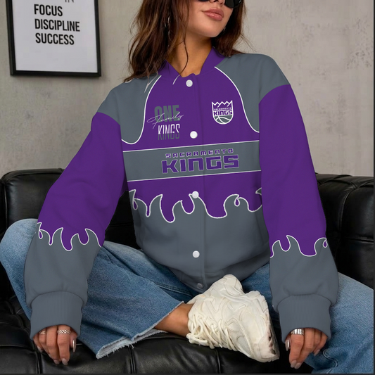 [HOT DEAL] NEW CUSTOMIZED NBA16 SKI SACRAMENTO KINGS BASEBALL JACKET, SATIN VARSITY JACKET