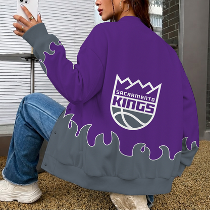 [HOT DEAL] NEW CUSTOMIZED NBA16 SKI SACRAMENTO KINGS BASEBALL JACKET, SATIN VARSITY JACKET