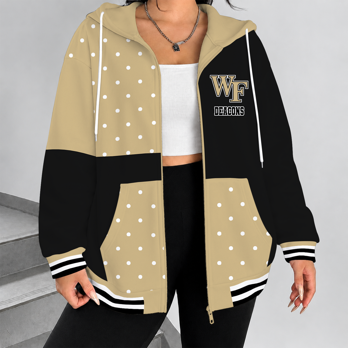 [FAN FAVORITE] NEW CUSTOMIZED NCAA CFH16 WFD WAKE FOREST DEMON DEACONS STRAPPY ZIP HOODIE