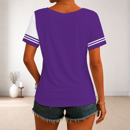 [HOT DEAL] NEW CUSTOMIZED NBA16 SKI SACRAMENTO KINGS V-NECK FEMALE SHIRT