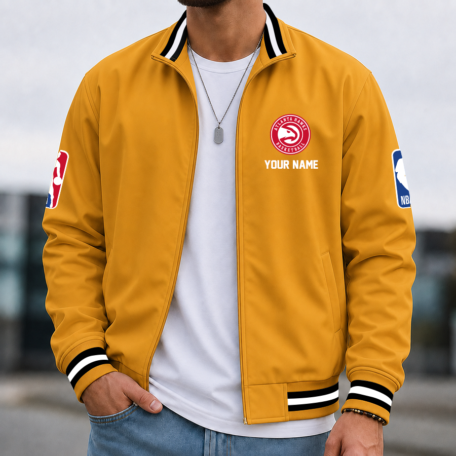 [HOT DEAL] NEW CUSTOMIZED NBA17 AHA ATLANTA HAWKS MULTICOLOR MEN'S CASUAL JACKET