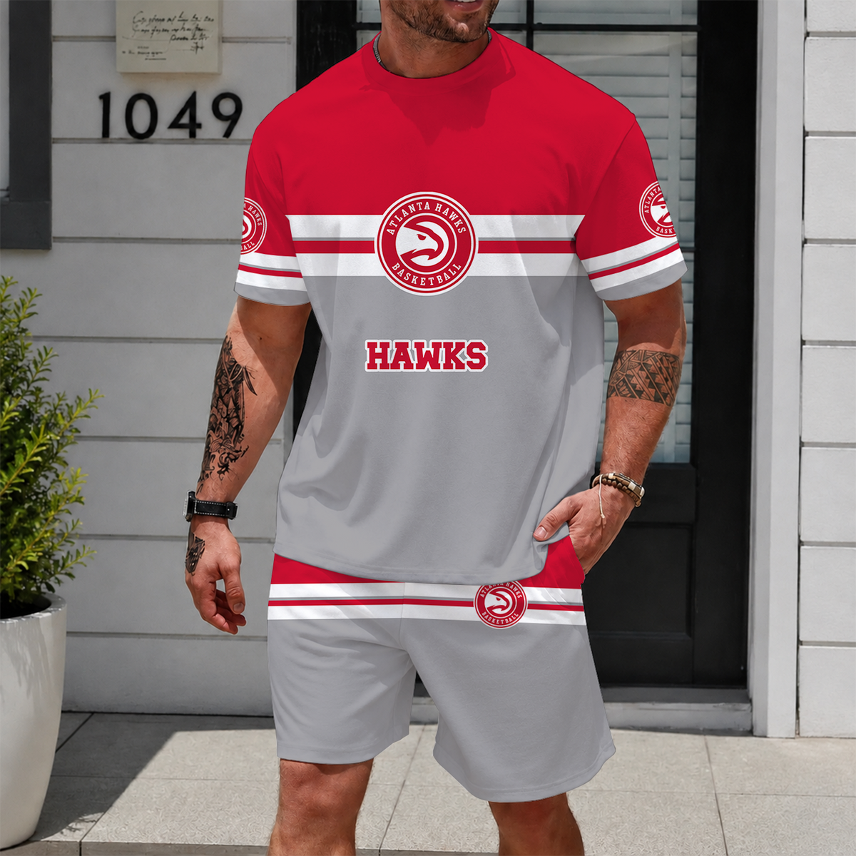 [HOT DEAL] NEW CUSTOMIZED NBA17 AHA ATLANTA HAWKS UNISEX T-SHIRT & SHORTS SET