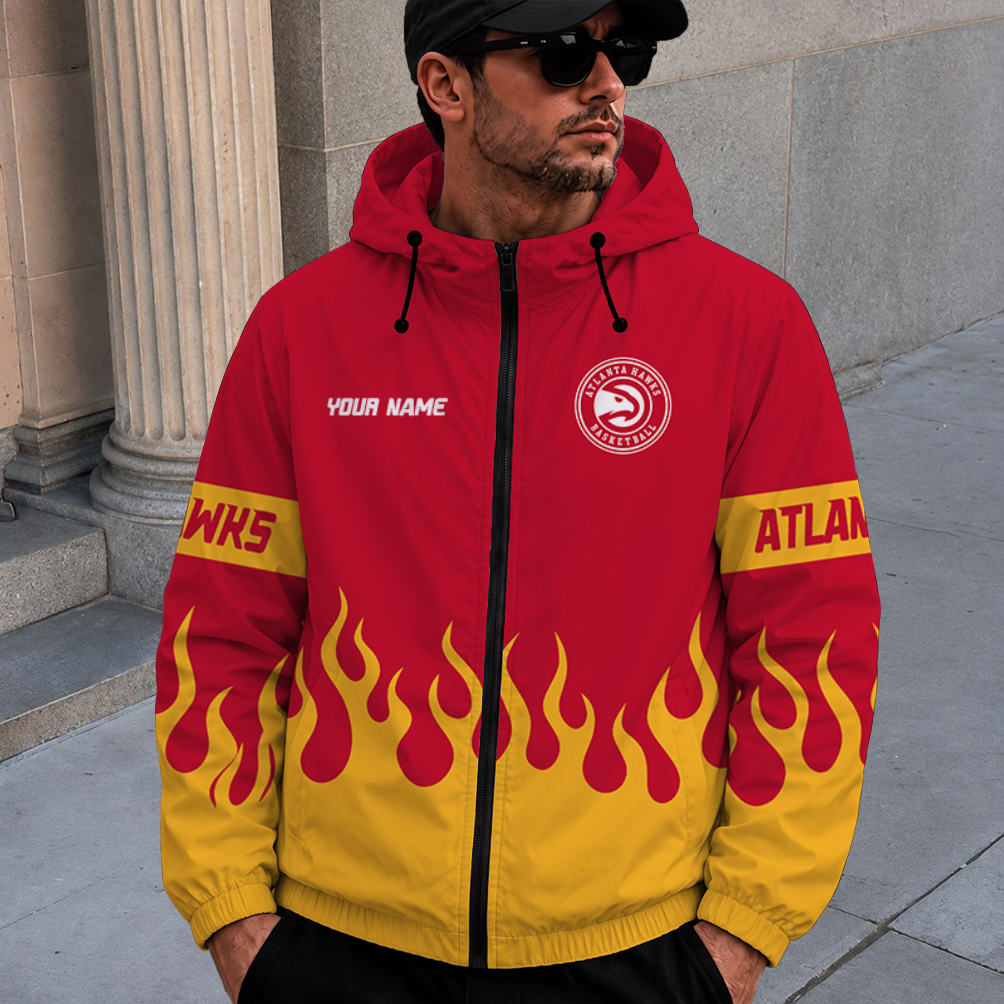 [HOT DEAL] NEW CUSTOMIZED NBA17 AHA ATLANTA HAWKS WINDBREAKER JACKET