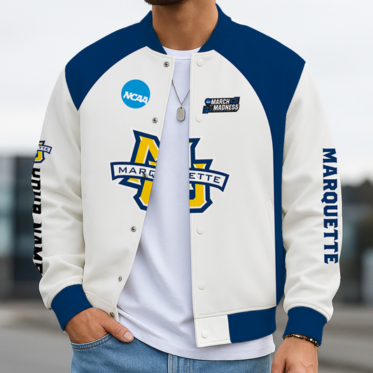 LIMITED DROP - NEW CUSTOMIZED | NCAA MAM17 MGE MA GOLDEN EAGLES BASEBALL JACKET, SATIN VARSITY JACKET