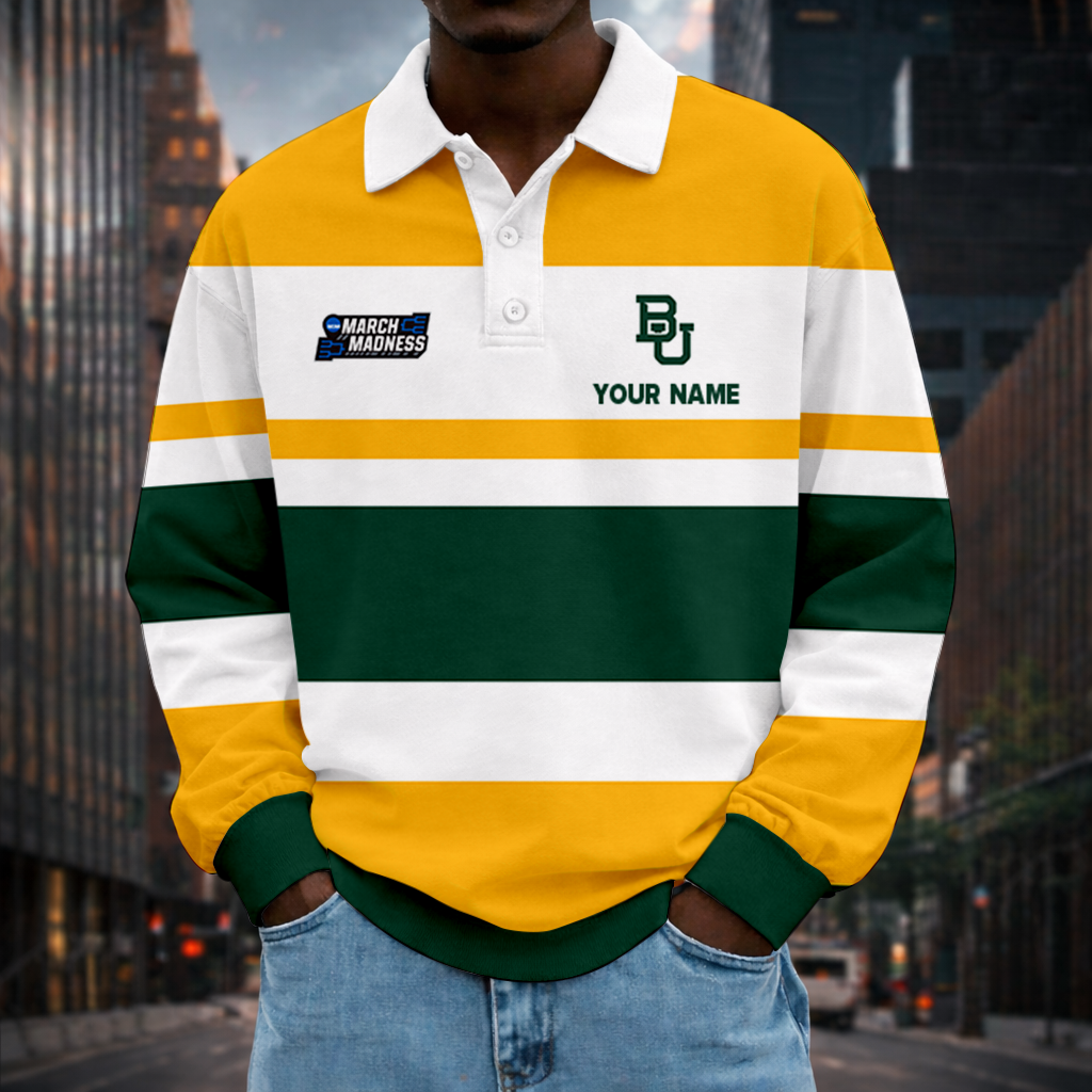 MEGA SALE - NEW CUSTOMIZED MAM NCAA18 BAB BA BEARS UNISEX LONG SLEEVE POLO