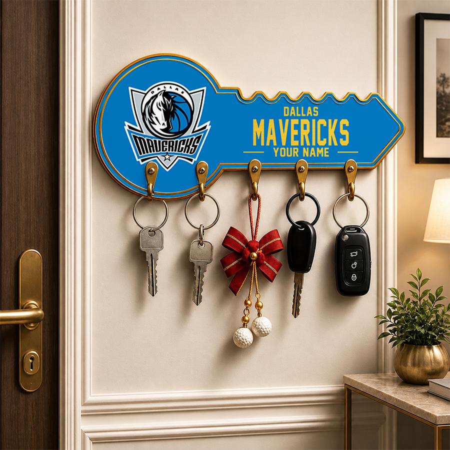[HOT DEAL] NEW CUSTOMIZED NBA18 DMA DALLAS MAVERICKS WALL KEY HOLDER FOR HOME