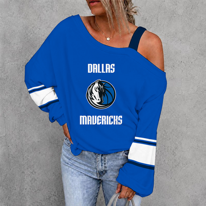 [HOT DEAL] NEW CUSTOMIZED NBA18 DMA DALLAS MAVERICKS DROP SHOULDER SWEATSHIRT