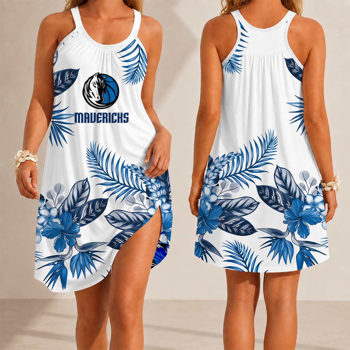 [HOT DEAL] NEW CUSTOMIZED NBA18 DMA DALLAS MAVERICKS CAMISOLE DRESS