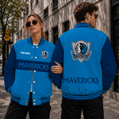 [HOT DEAL] NEW CUSTOMIZED NBA18 DMA DALLAS MAVERICKS BASEBALL JACKET, SATIN VARSITY JACKET