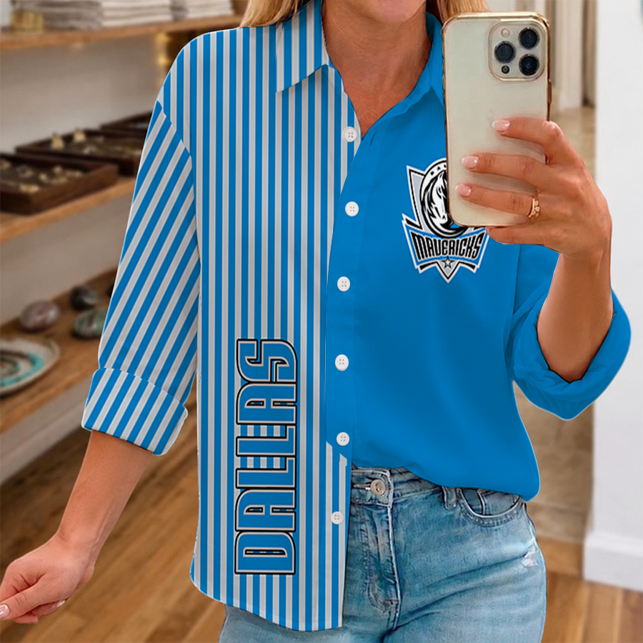 [HOT DEAL] NEW CUSTOMIZED NBA18 DMA DALLAS MAVERICKS WOMEN CASUAL SHIRT FOR FAN