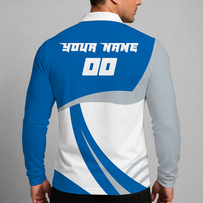 [HOT DEAL] NEW CUSTOMIZED NBA18 DMA DALLAS MAVERICKS MEN LONG SLEEVE POLO