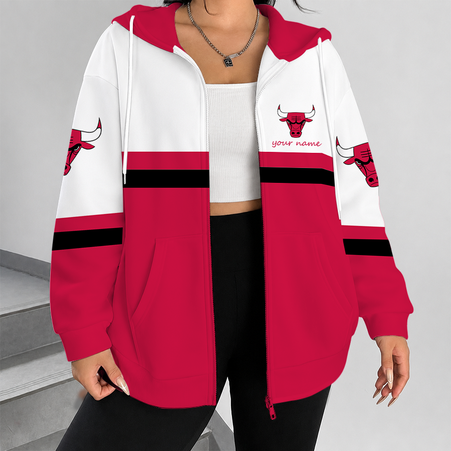 [HOT DEAL] NEW CUSTOMIZED NBA19 CBU CHICAGO BULLS ZIP HOODIE