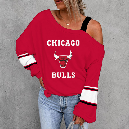 [HOT DEAL] NEW CUSTOMIZED NBA19 CBU CHICAGO BULLS DROP SHOULDER SWEATSHIRT