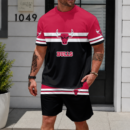 [HOT DEAL] NEW CUSTOMIZED NBA19 CBU CHICAGO BULLS UNISEX T-SHIRT & SHORTS SET