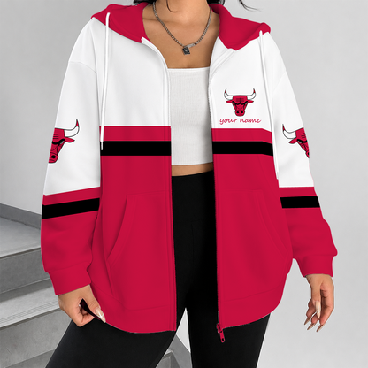 [HOT DEAL] NEW CUSTOMIZED NBA19 CBU CHICAGO BULLS ZIP HOODIE