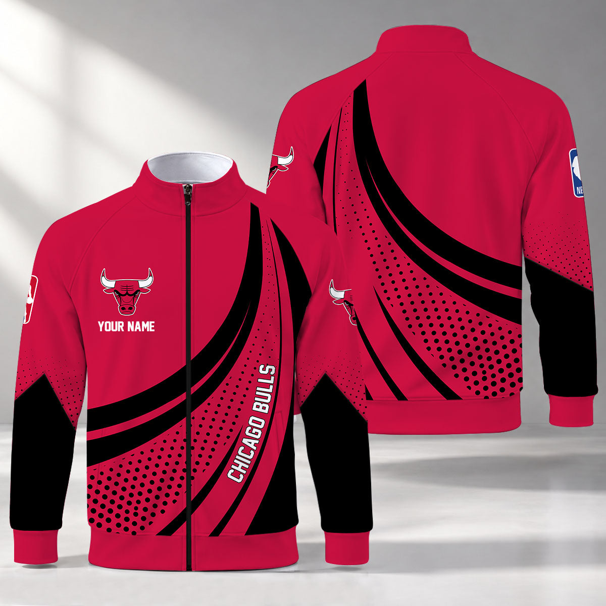 [HOT DEAL] NEW CUSTOMIZED NBA19 CBU CHICAGO BULLS STAND COLLAR JACKET