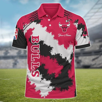 [HOT DEAL] NEW CUSTOMIZED NBA19 CBU CHICAGO BULLS MULTICOLOR POLO SHIRT