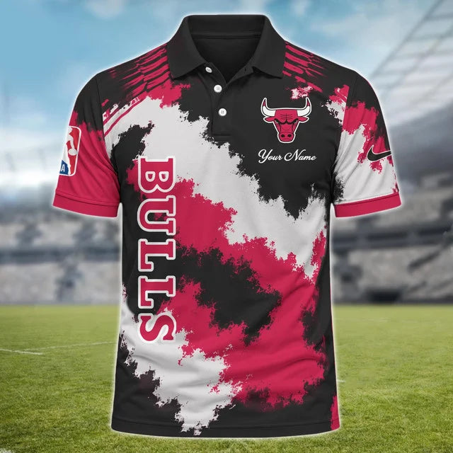 [HOT DEAL] NEW CUSTOMIZED NBA19 CBU CHICAGO BULLS MULTICOLOR POLO SHIRT