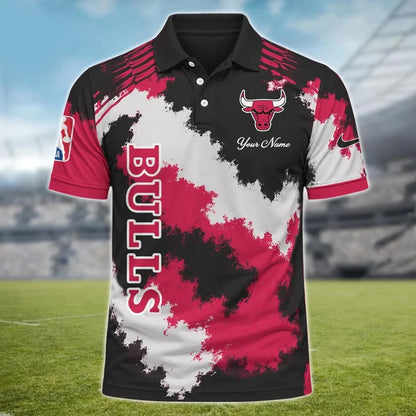 [HOT DEAL] NEW CUSTOMIZED NBA19 CBU CHICAGO BULLS MULTICOLOR POLO SHIRT
