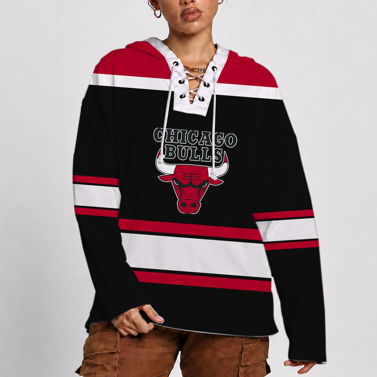[HOT DEAL] NEW CUSTOMIZED NBA19 CBU CHICAGO BULLS LACER HOODIE