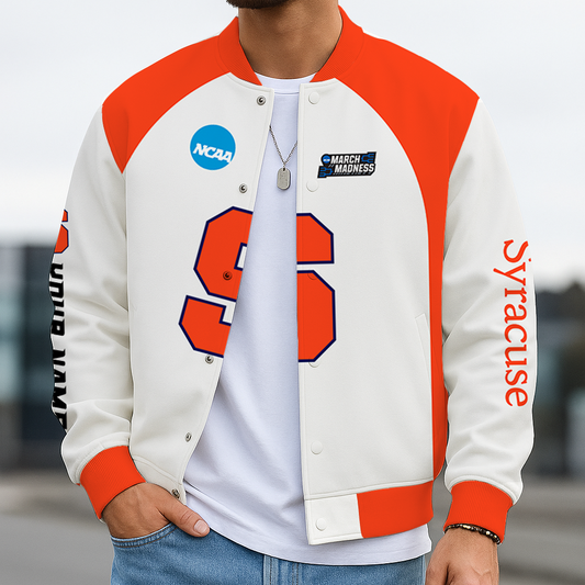 LIMITED DROP - NEW CUSTOMIZED | NCAA MAM19 SYO SY ORANGE BASEBALL JACKET, SATIN VARSITY JACKET