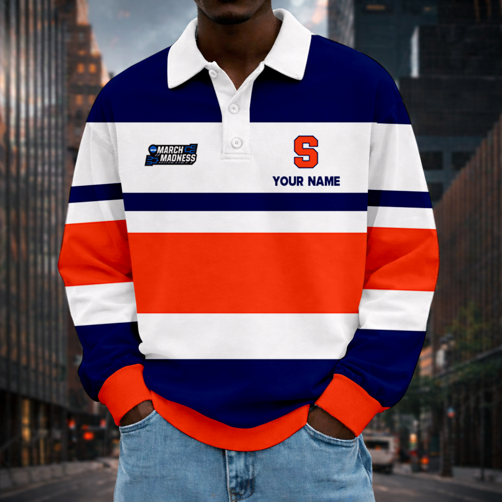 MEGA SALE - NEW CUSTOMIZED MAM NCAA19 SYO SY ORANGE UNISEX LONG SLEEVE POLO