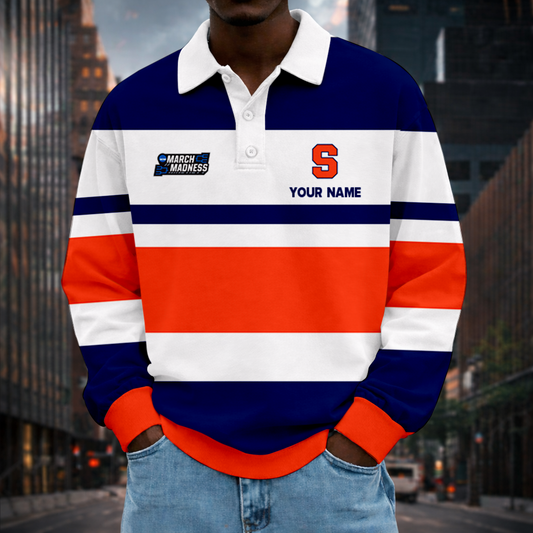 MEGA SALE - NEW CUSTOMIZED MAM NCAA19 SYO SY ORANGE UNISEX LONG SLEEVE POLO