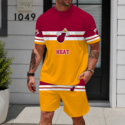 [HOT DEAL] NEW CUSTOMIZED NBA20 MHE MIAMI HEAT UNISEX T-SHIRT & SHORTS SET