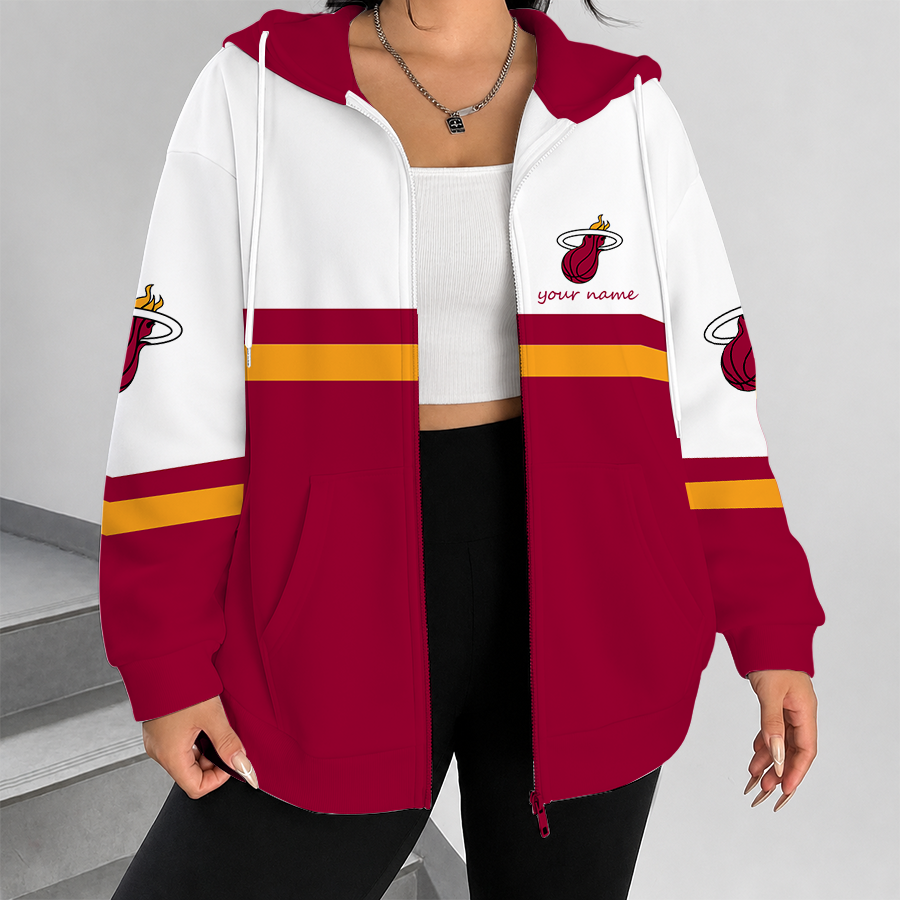 [HOT DEAL] NEW CUSTOMIZED NBA20 MHE MIAMI HEAT ZIP HOODIE