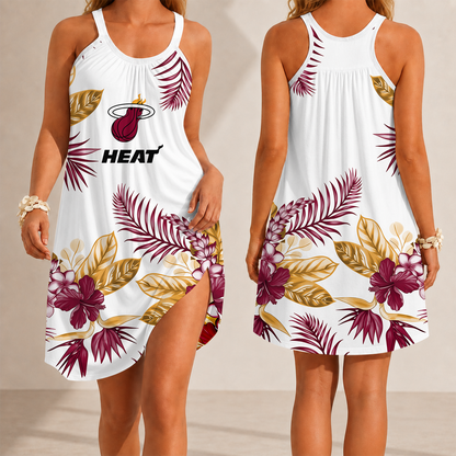 [HOT DEAL] NEW CUSTOMIZED NBA20 MHE MIAMI HEAT CAMISOLE DRESS