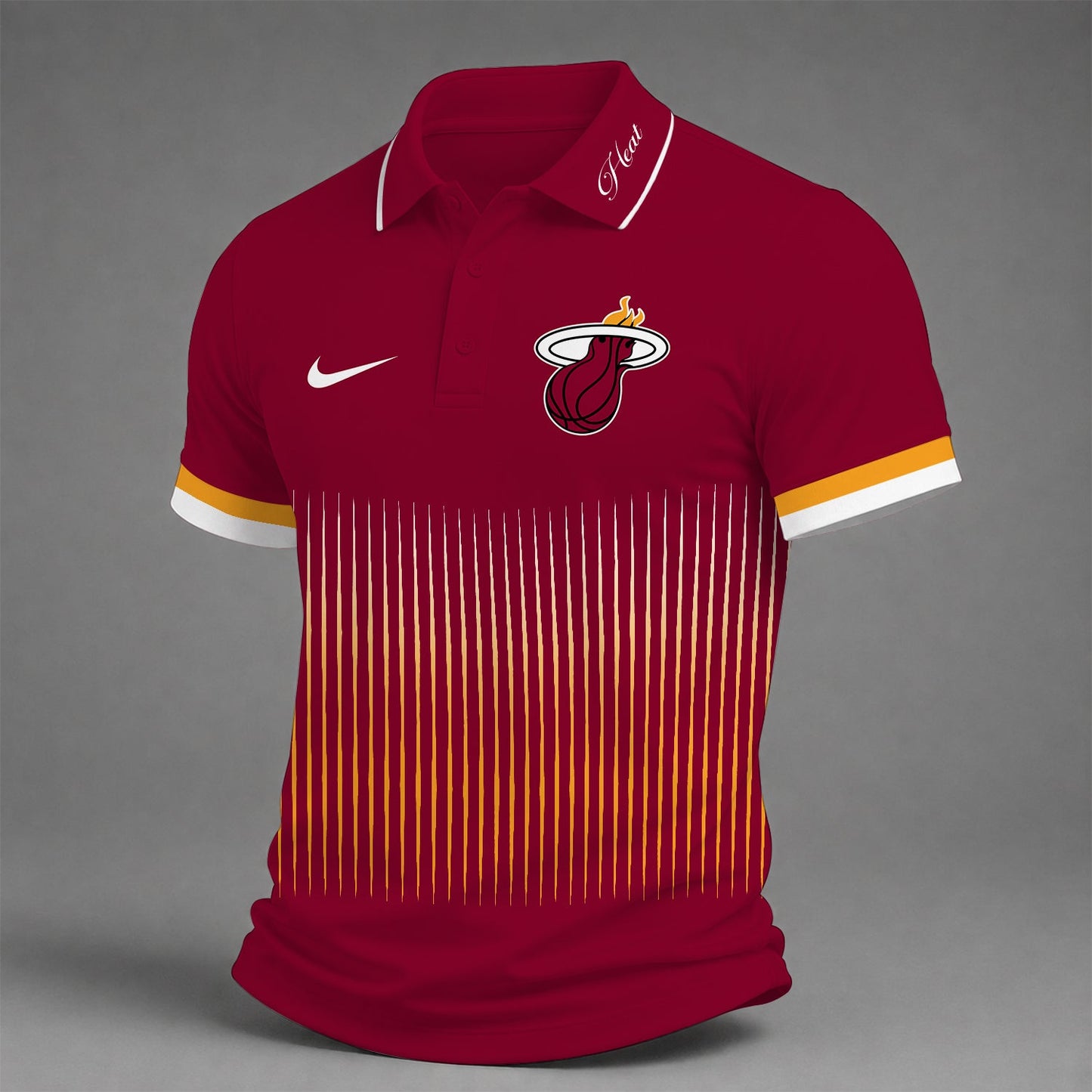 [HOT DEAL] NEW CUSTOMIZED NBA20 MHE MIAMI HEAT POLO SHIRT