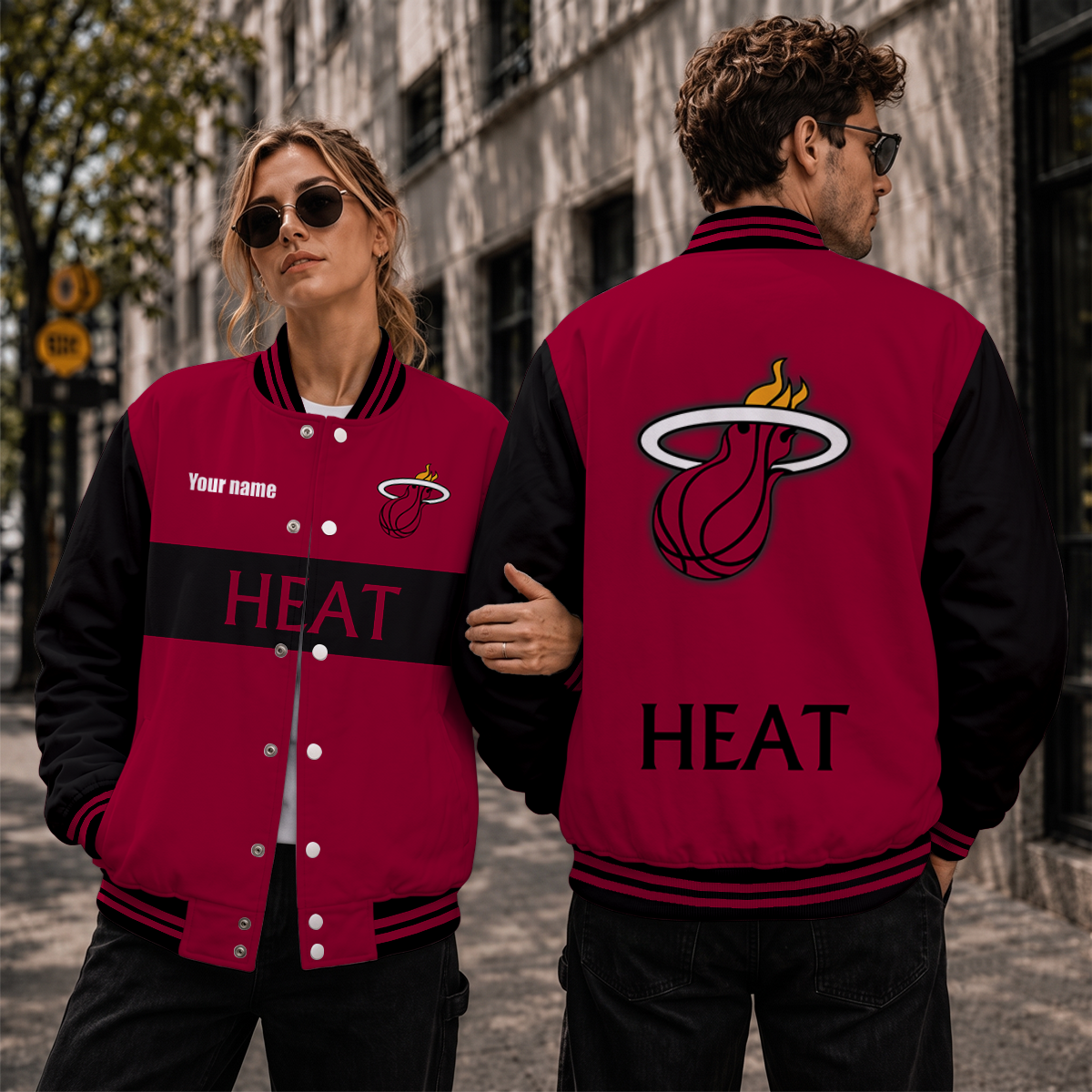 [HOT DEAL] NEW CUSTOMIZED NBA20 MHE MIAMI HEAT BASEBALL JACKET, SATIN VARSITY JACKET