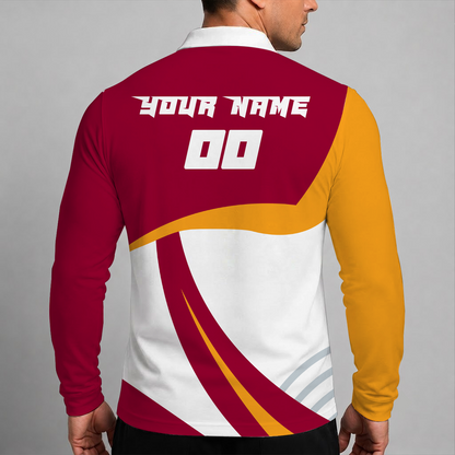 [HOT DEAL] NEW CUSTOMIZED NBA20 MHE MIAMI HEAT MEN LONG SLEEVE POLO