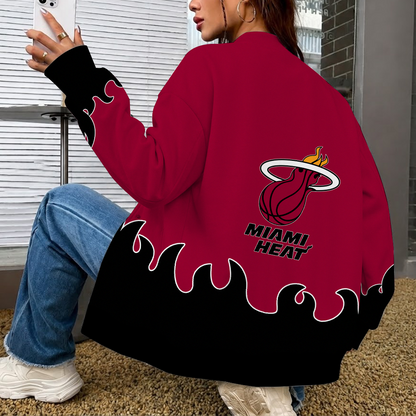 [HOT DEAL] NEW CUSTOMIZED NBA20 MHE MIAMI HEAT BASEBALL JACKET, SATIN VARSITY JACKET