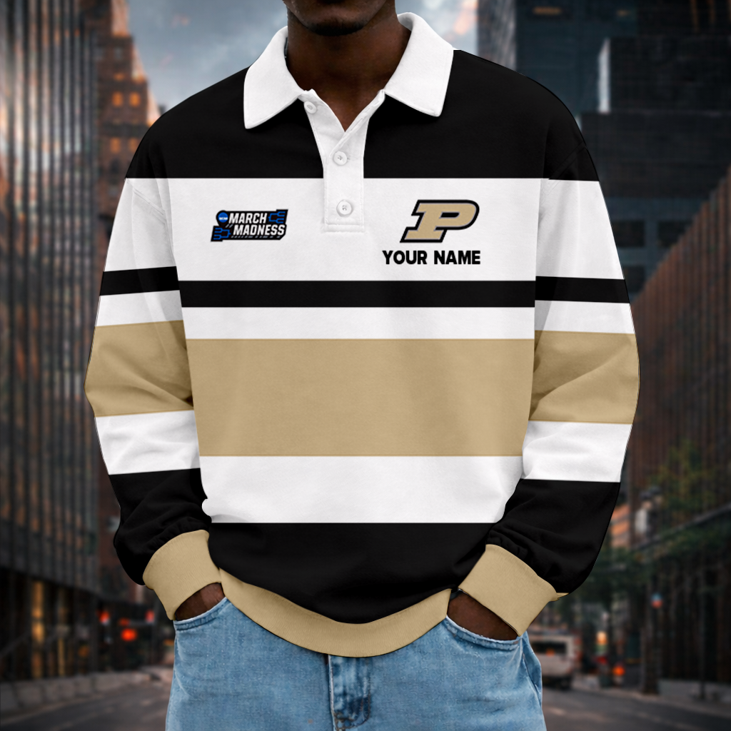 MEGA SALE - NEW CUSTOMIZED MAM NCAA20 PUB PU BOILERMAKERS UNISEX LONG SLEEVE POLO