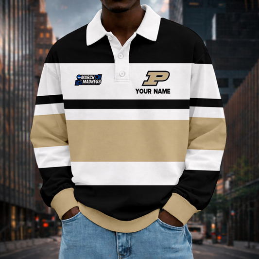MEGA SALE - NEW CUSTOMIZED MAM NCAA20 PUB PU BOILERMAKERS UNISEX LONG SLEEVE POLO