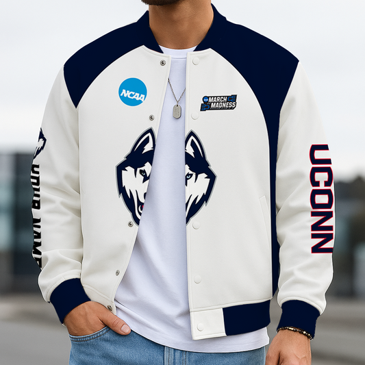 LIMITED DROP - NEW CUSTOMIZED | NCAA MAM21 UCH UC HUSKIES BASEBALL JACKET, SATIN VARSITY JACKET