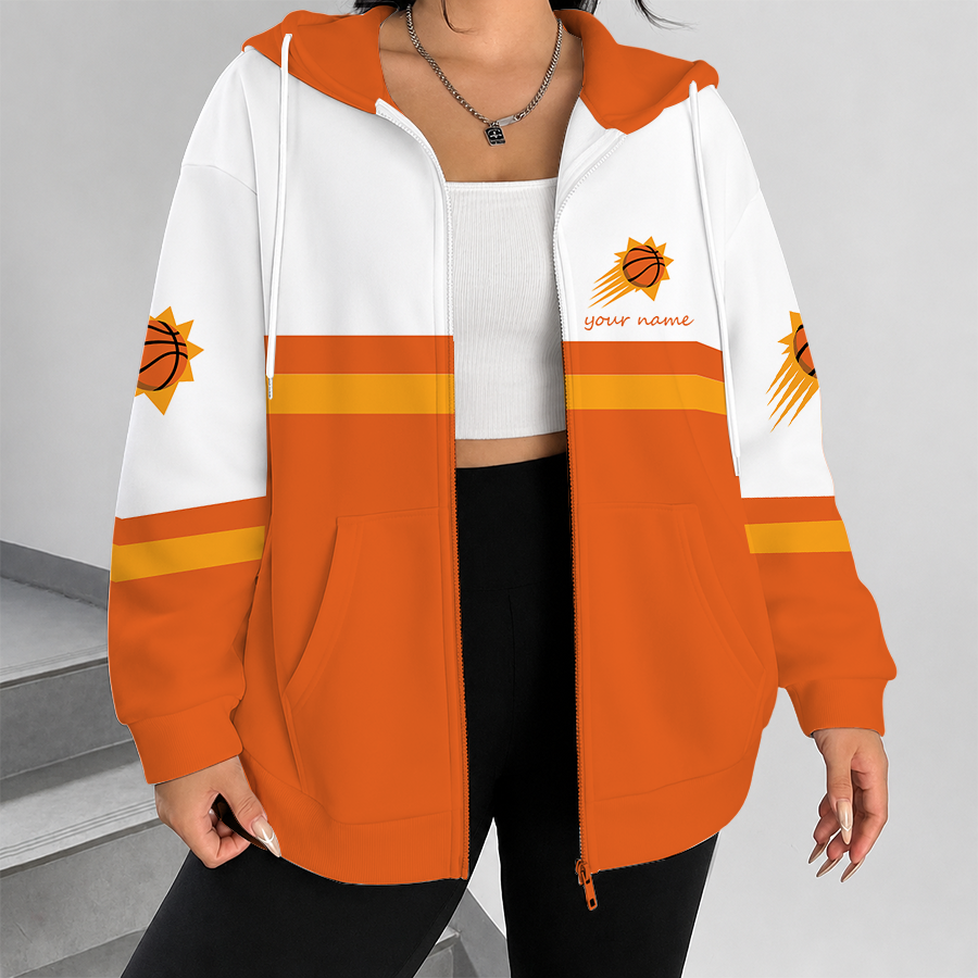 [HOT DEAL] NEW CUSTOMIZED NBA21 PSU PHOENIX SUNS ZIP HOODIE